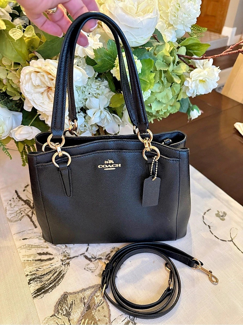 Coach Casey Carryall Tote Black with Shoulder Strap